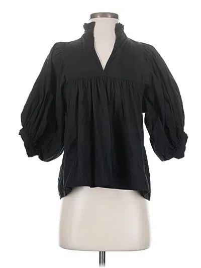 Pre-owned Never A Wallflower 3/4 Sleeve Blouse In Black