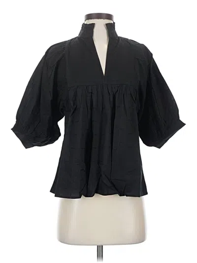 Pre-owned Never A Wallflower 3/4 Sleeve Blouse In Black