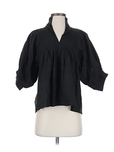 Pre-owned Never A Wallflower 3/4 Sleeve Blouse In Black