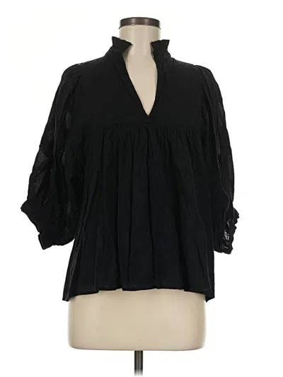 Pre-owned Never A Wallflower 3/4 Sleeve Blouse In Black