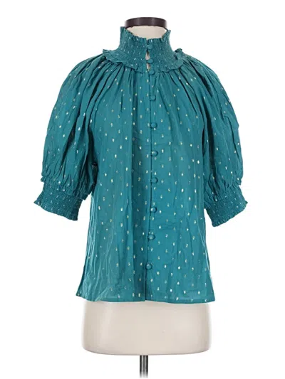 Never A Wallflower 3/4 Sleeve Blouse In Teal
