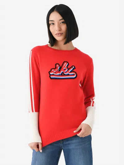 Never A Wallflower Apres Crew Sweater In Red In Transparent