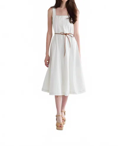 Never A Wallflower Ashley Dress In Ivory Denim In White