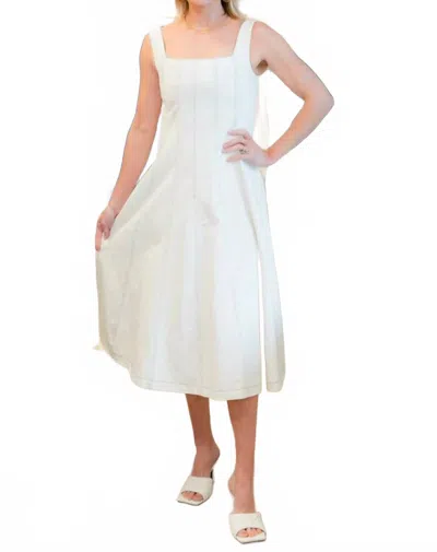 Never A Wallflower Ashley Midi Dress In Ivory Denim In White