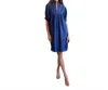 Never A Wallflower High Neck Dress In Navy In Blue