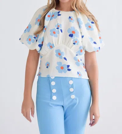 Never A Wallflower Calla Top In Bubble Floral In Multi