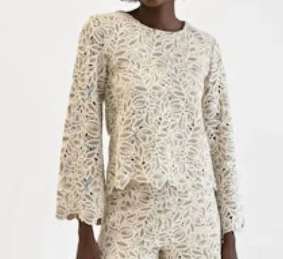 Never A Wallflower Camilla Top In Grey Lace In White