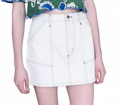Never A Wallflower Cargo Mini Skirt In Ivory In White