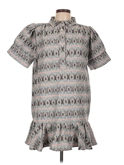 Pre-owned Never A Wallflower Casual Dress In Gray