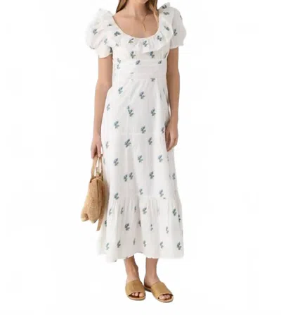 Never A Wallflower Chloe Maxi Dress In Blue Green Floral Jacquard