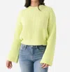 Never A Wallflower Chunky Crewneck Sweater In Lime In Multi