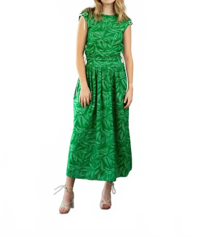 Never A Wallflower Cinch Waist Top In Kelly Leaf In Green