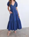 Never A Wallflower Coco Maxi Dress In Blueprint Silver Stripe In Multi