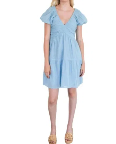 Never A Wallflower Coco Short Dress In Air Blue Stripe In Multi