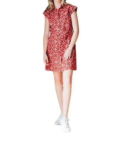 Never A Wallflower Coral Bandana Mini Dress In Red In Pink
