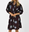 Never A Wallflower Elastic Collar Dress In Blue/brown Tie Dye In Multi