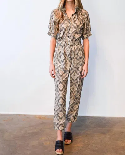 Never A Wallflower Elastic Collar Jumpsuit In Bandana In Multi