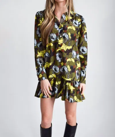 Never A Wallflower Everything Long Sleeve In Olive Floral In Multi