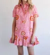 Never A Wallflower Everything Ruffle Dress In Pink And Orange Tie Dye In Multi