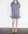 Never A Wallflower Everything Short Dress In Blue Floral Jacquard