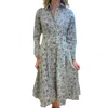 Never A Wallflower Floral Shirt Dress In Blue Floral In Blue