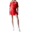 Never A Wallflower Game Day Solid Skort In Red In Red