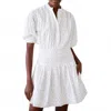 Never A Wallflower Grace Mini Dress In Primary Swiss Dot In White
