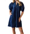 Never A Wallflower High Neck Dress In Navy In Blue