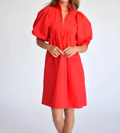 Never A Wallflower High Neck Dress In Red In Pink