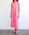 Never A Wallflower High Neck Midi Dress In 9 Dot Punch In Multi