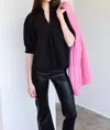 Never A Wallflower High Neck Top In Black In Black