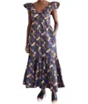 Never A Wallflower Isabelle Dress In Olive Wax In Multi