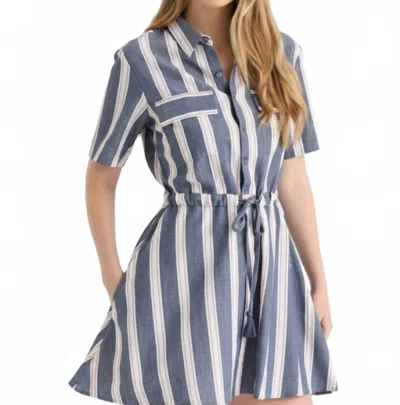 Never A Wallflower Kelli Stripe Dress In Blue/white