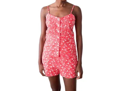 Never A Wallflower Lindsey Floral Eyelet Top In Red In Multi