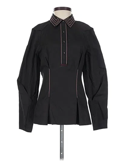 Pre-owned Never A Wallflower Long Sleeve Blouse In Black