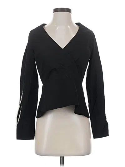 Pre-owned Never A Wallflower Long Sleeve Blouse In Black