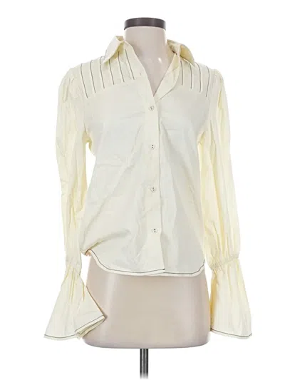 Pre-owned Never A Wallflower Long Sleeve Blouse In Ivory