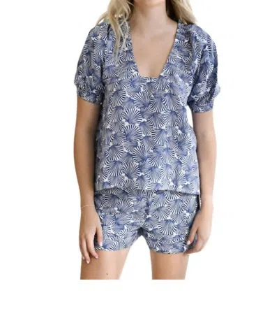 Never A Wallflower Marakesh Short Sleeve Top In Shells In Multi