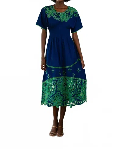 Never A Wallflower Palermo Long Dress In Blue Floral In Multi
