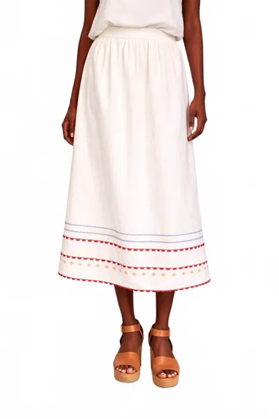 Never A Wallflower Paloma Midi Skirt In Rickrack In Neutral