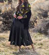Never A Wallflower Prairie Midi Skirt In Olive Faux Leather In Multi