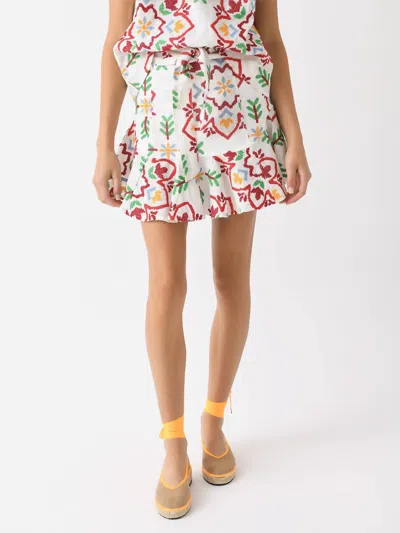 Never A Wallflower Prairie Mini Skirt In Fiesta Medallion In Multi