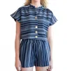 Never A Wallflower Pull On Short In Navy In Blue