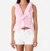 Never A Wallflower Ruffle Wrap Top In Peony In Red