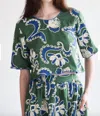Never A Wallflower Short Sleeve Crop Top In Crewel Work