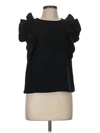 Pre-owned Never A Wallflower Short Sleeve Top Black Cold Shoulder Neckline Tops