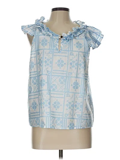 Pre-owned Never A Wallflower Sleeveless Blouse In Blue