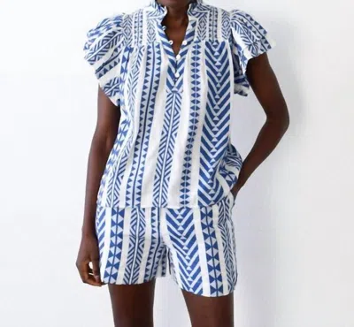 Never A Wallflower Smocked Top In India Handloom In Multi