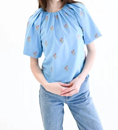 Never A Wallflower Snapdragon Blouse In Blue