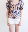 Never A Wallflower Square Neck Top In Marakesh Medallion In Multi